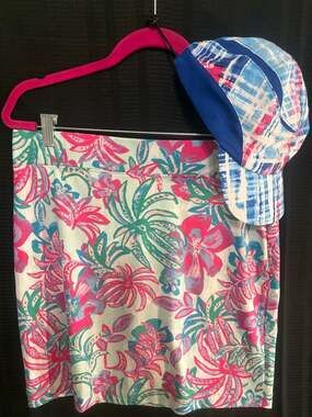 Stella Parker Women's Floral Performance Golf Skort / Matching Reel Legends Hat